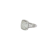 18k White Gold 1.00ct G SI1 Round Diamond Pave Set Ring
